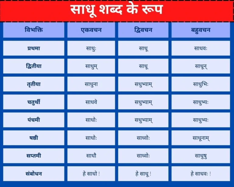 sadhu Shabd Roop